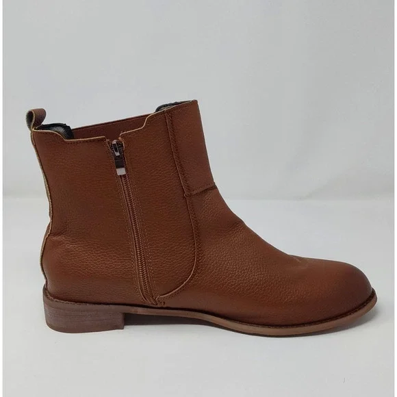 Men's Brown Chelsea Boots Ankle Zip Side Pebbled Casual Size EU 46/US 12 - Picture 8 of 14
